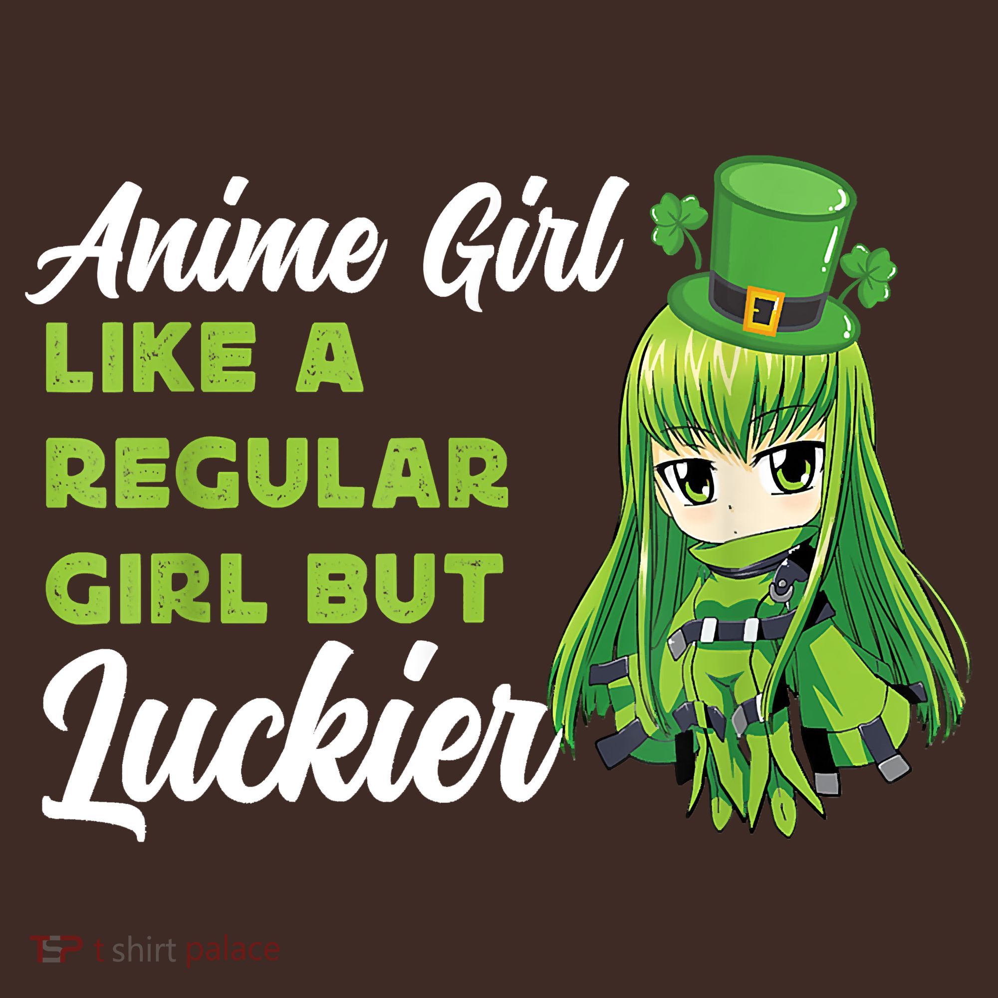 Anime Girl Like A Regular Girl But Luckier St Patrick's Day Coaster