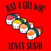 A Girl Loves Sushi  Santa Hat thumb 1