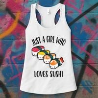 A Girl Loves Sushi  Women's Tank Top thumb 3