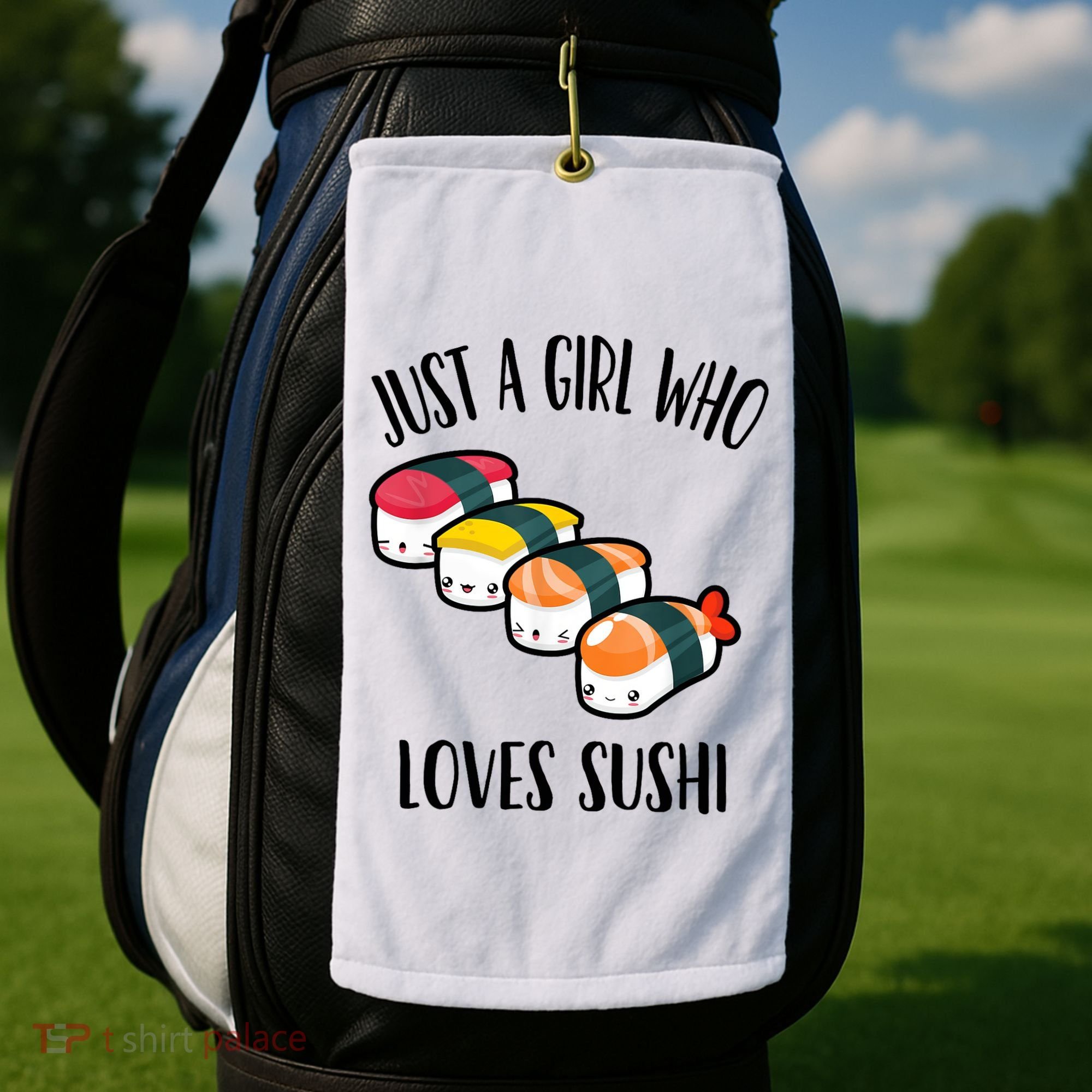 A Girl Loves Sushi  Golf Towel