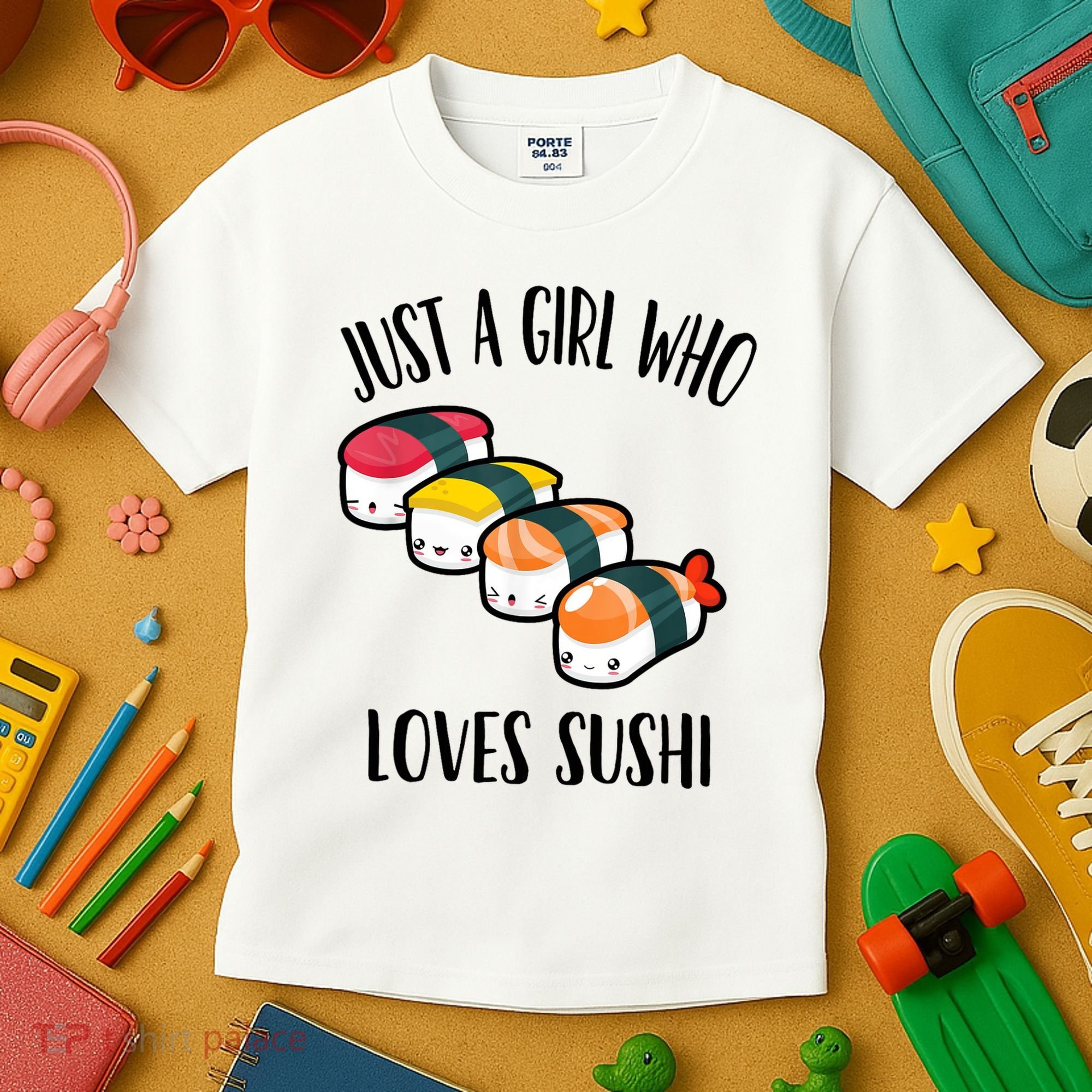 A Girl Loves Sushi  Kids T-Shirt