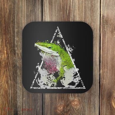 Anole Green Lizard Pet Anoles Reptile Smoke Coaster