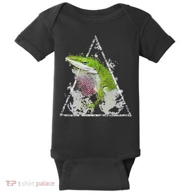 Anole Green Lizard Pet Anoles Reptile Smoke Baby Bodysuit