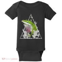 Anole Green Lizard Pet Anoles Reptile Smoke Baby Bodysuit thumb 0