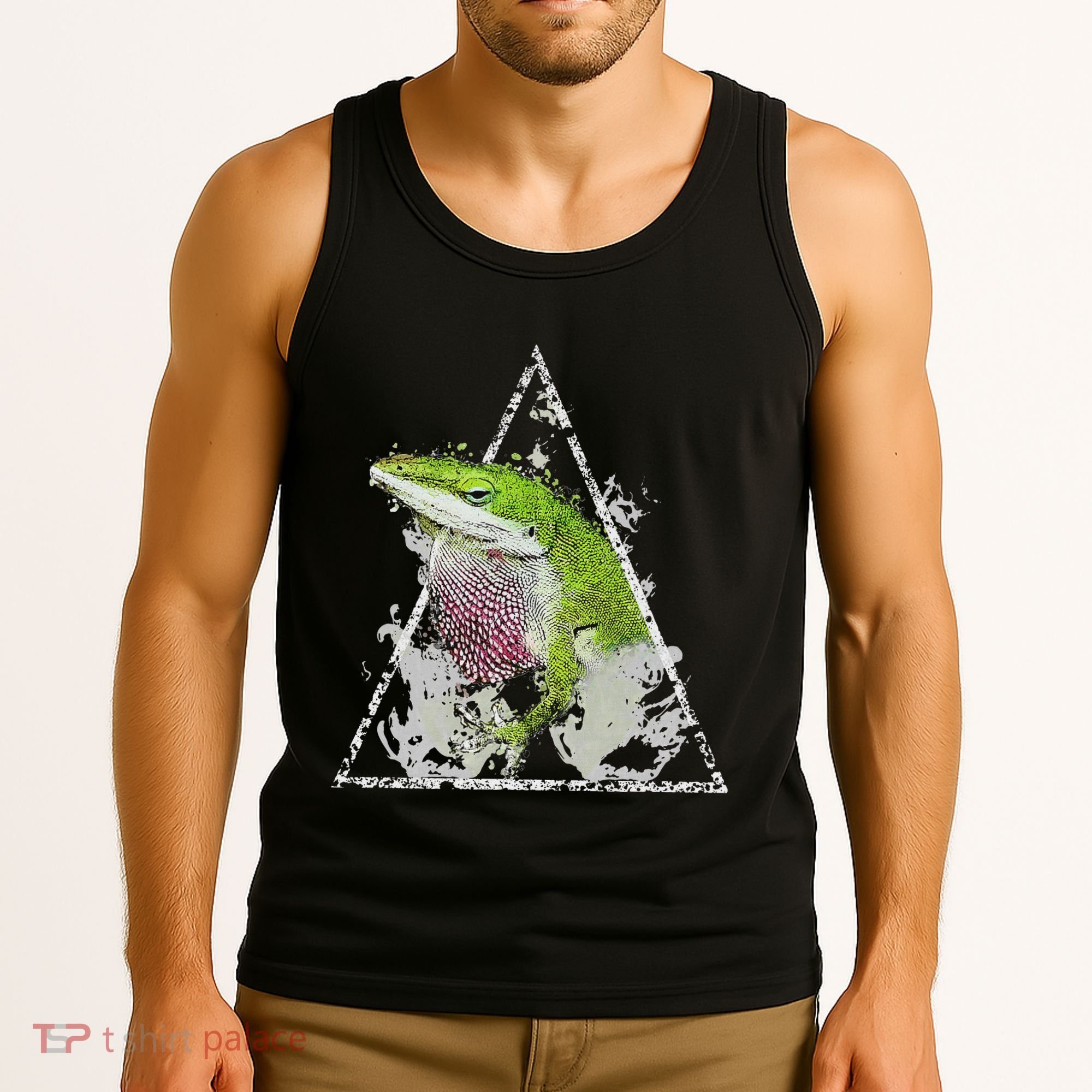 Anole Green Lizard Pet Anoles Reptile Smoke Tank Top