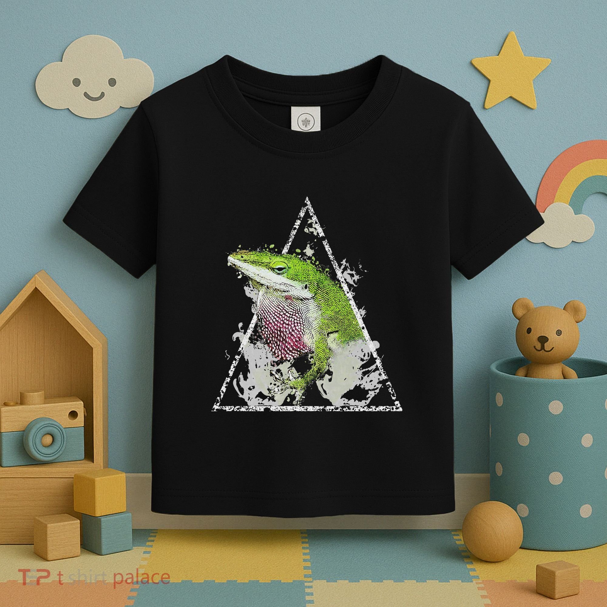 Anole Green Lizard Pet Anoles Reptile Smoke Toddler T-Shirt