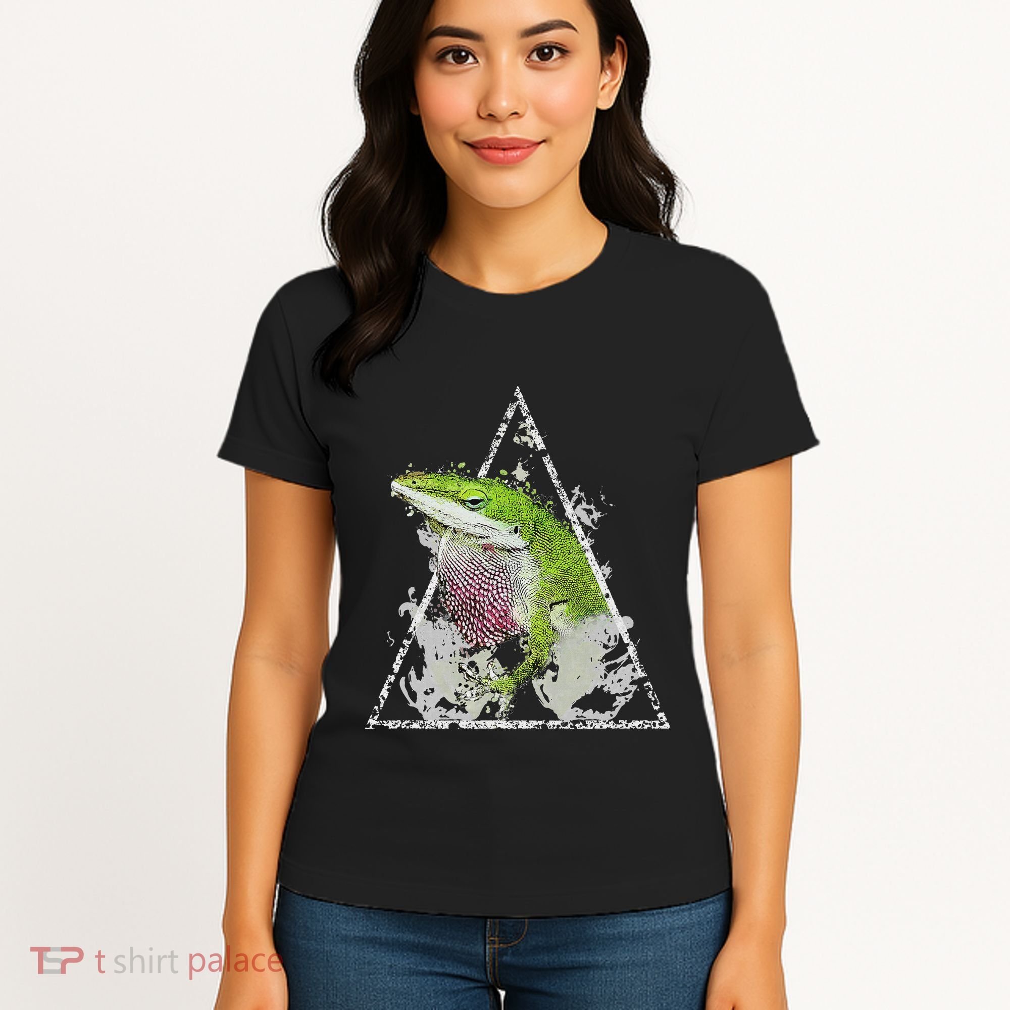 Anole Green Lizard Pet Anoles Reptile Smoke Women's T-Shirt