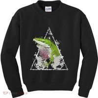 Anole Green Lizard Pet Anoles Reptile Smoke Kids Sweatshirt thumb 0