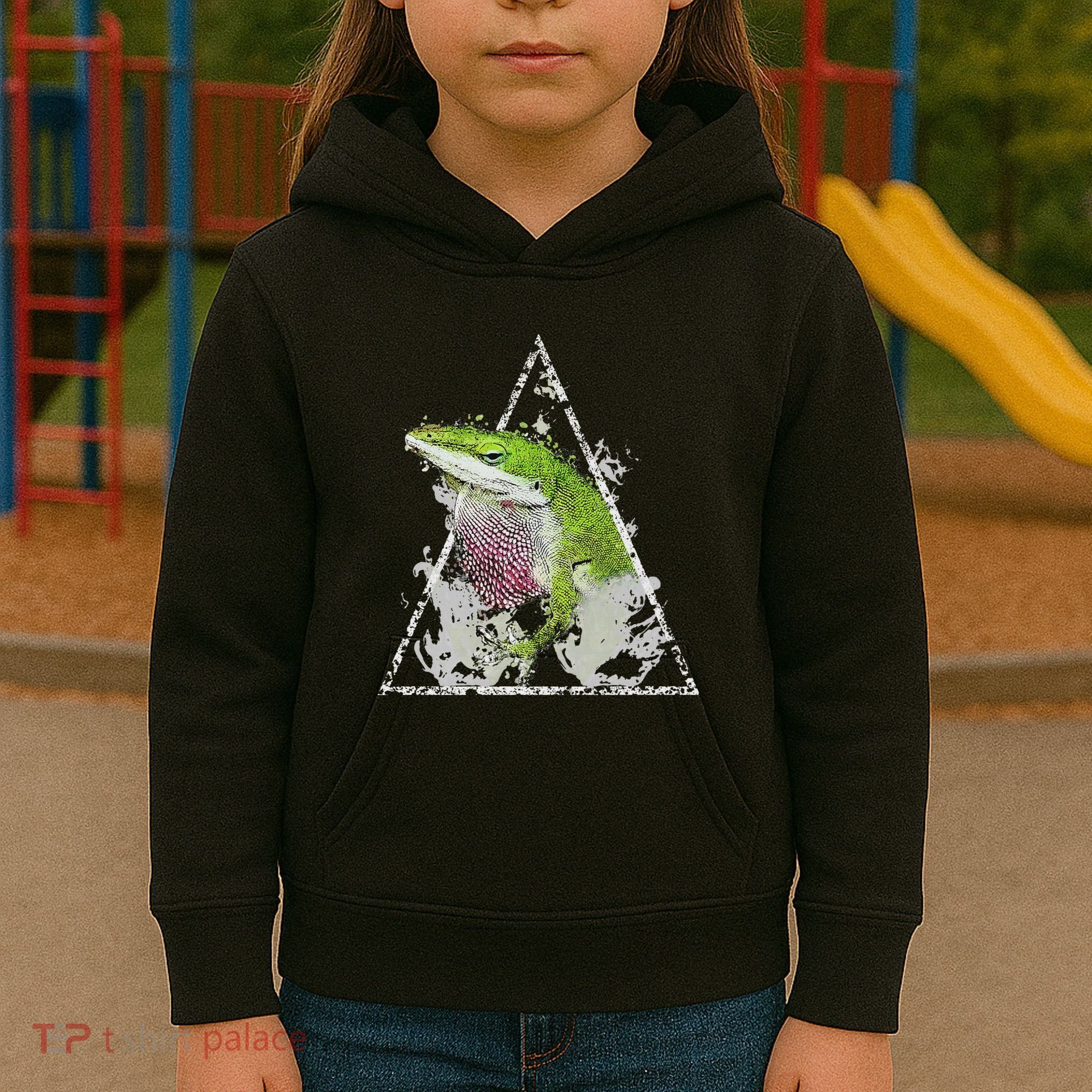 Anole Green Lizard Pet Anoles Reptile Smoke Kids Hoodie