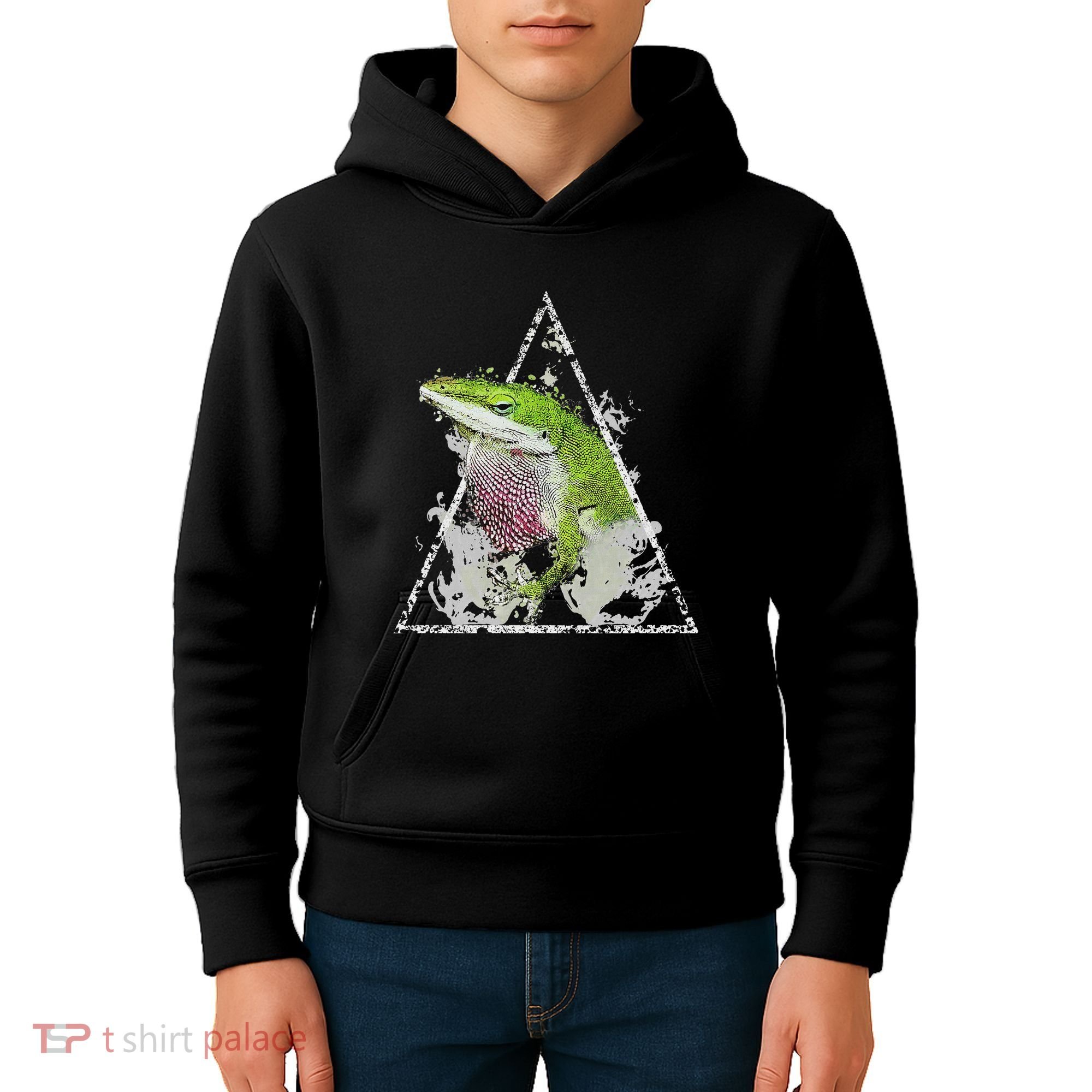Anole Green Lizard Pet Anoles Reptile Smoke Kids Hoodie
