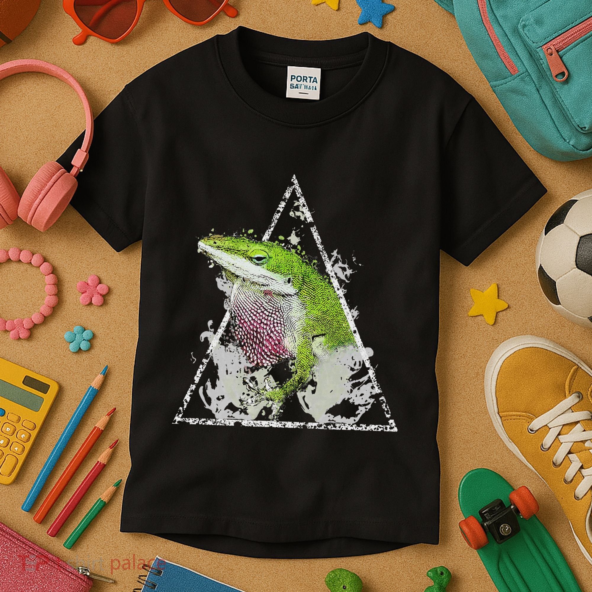 Anole Green Lizard Pet Anoles Reptile Smoke Kids T-Shirt