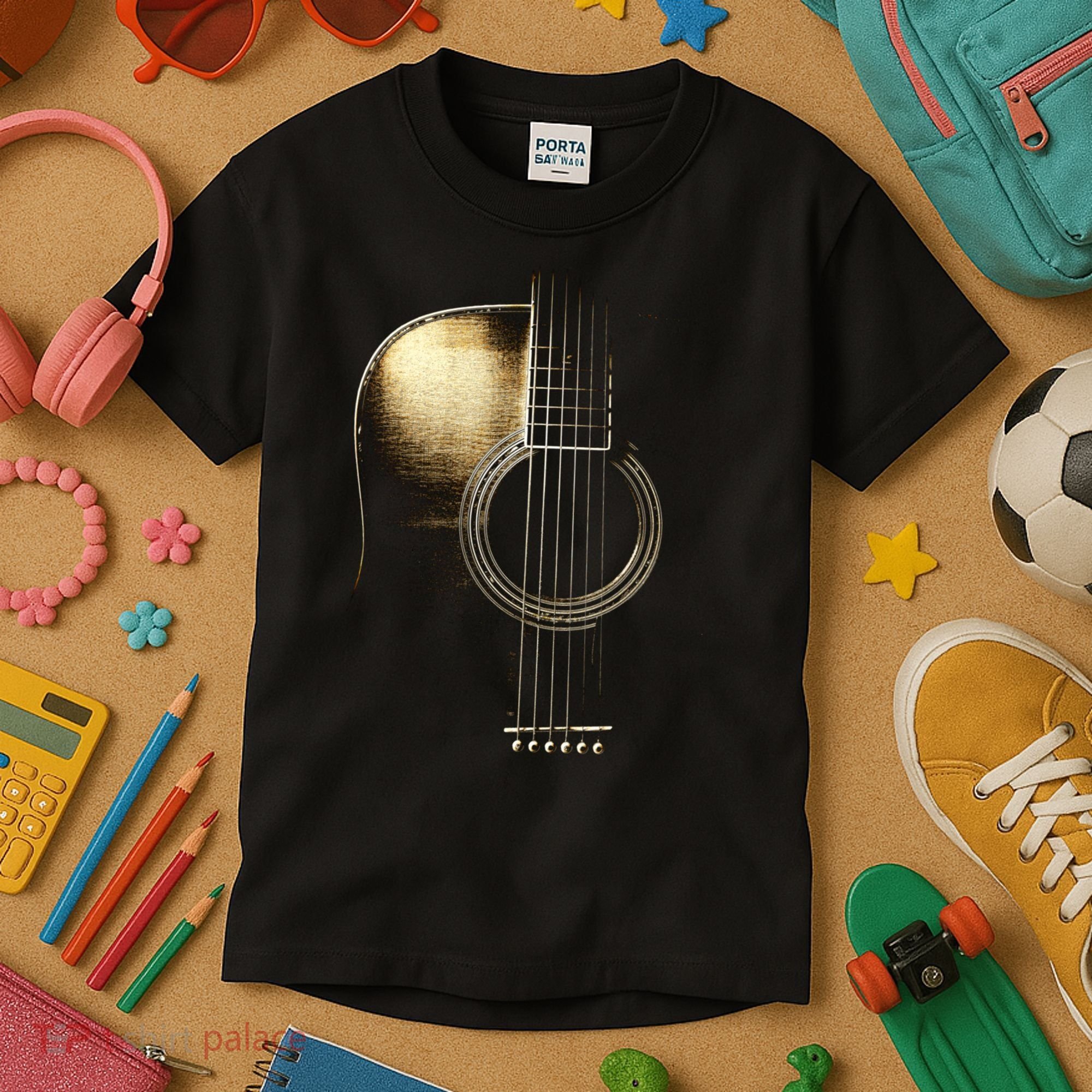 Acoustic Guitar Lite (Please See Description) Kids T-Shirt