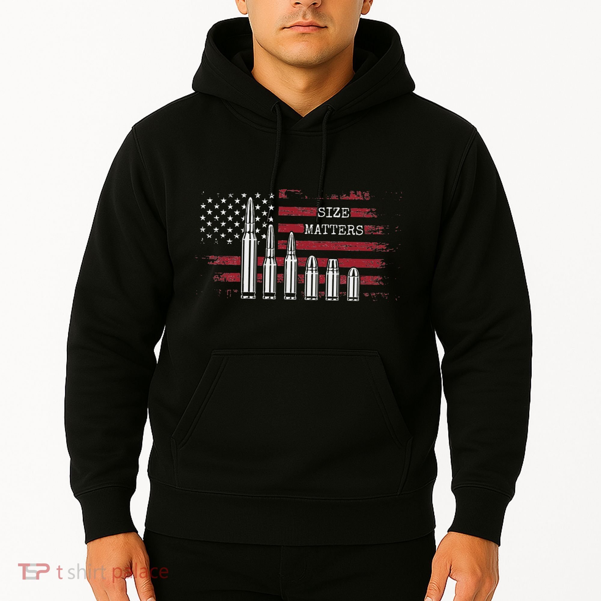 Ammo & Gun Lover  Size Matters Bullets & Caliber Hoodie