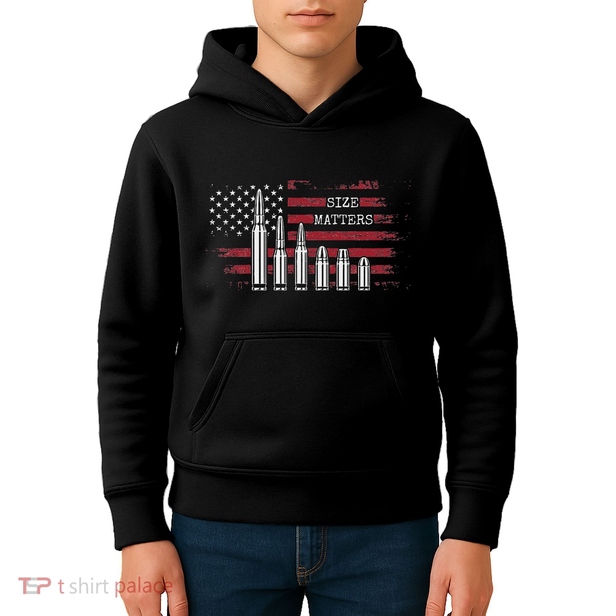 Ammo & Gun Lover  Size Matters Bullets & Caliber Kids Hoodie