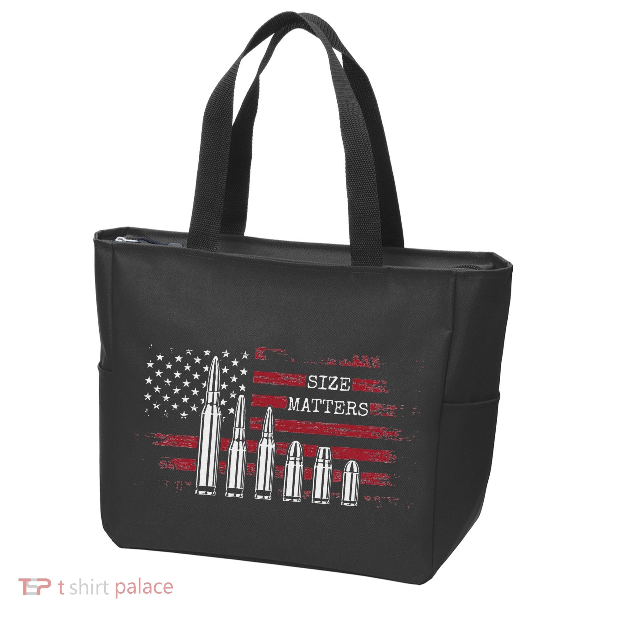 Ammo & Gun Lover  Size Matters Bullets & Caliber Tote Bag