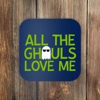 All Ghouls Love Me Funny Halloween Ghost Coaster thumb 0