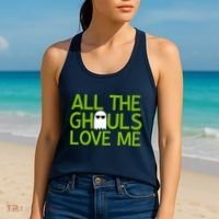 All Ghouls Love Me Funny Halloween Ghost Women's Tank Top thumb 2