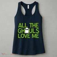 All Ghouls Love Me Funny Halloween Ghost Women's Tank Top thumb 3