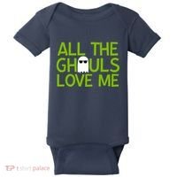 All Ghouls Love Me Funny Halloween Ghost Baby Bodysuit thumb 0