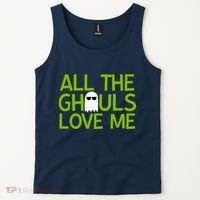 All Ghouls Love Me Funny Halloween Ghost Tank Top thumb 2