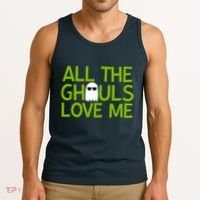 All Ghouls Love Me Funny Halloween Ghost Tank Top thumb 3