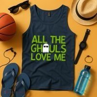 All Ghouls Love Me Funny Halloween Ghost Tank Top thumb 4