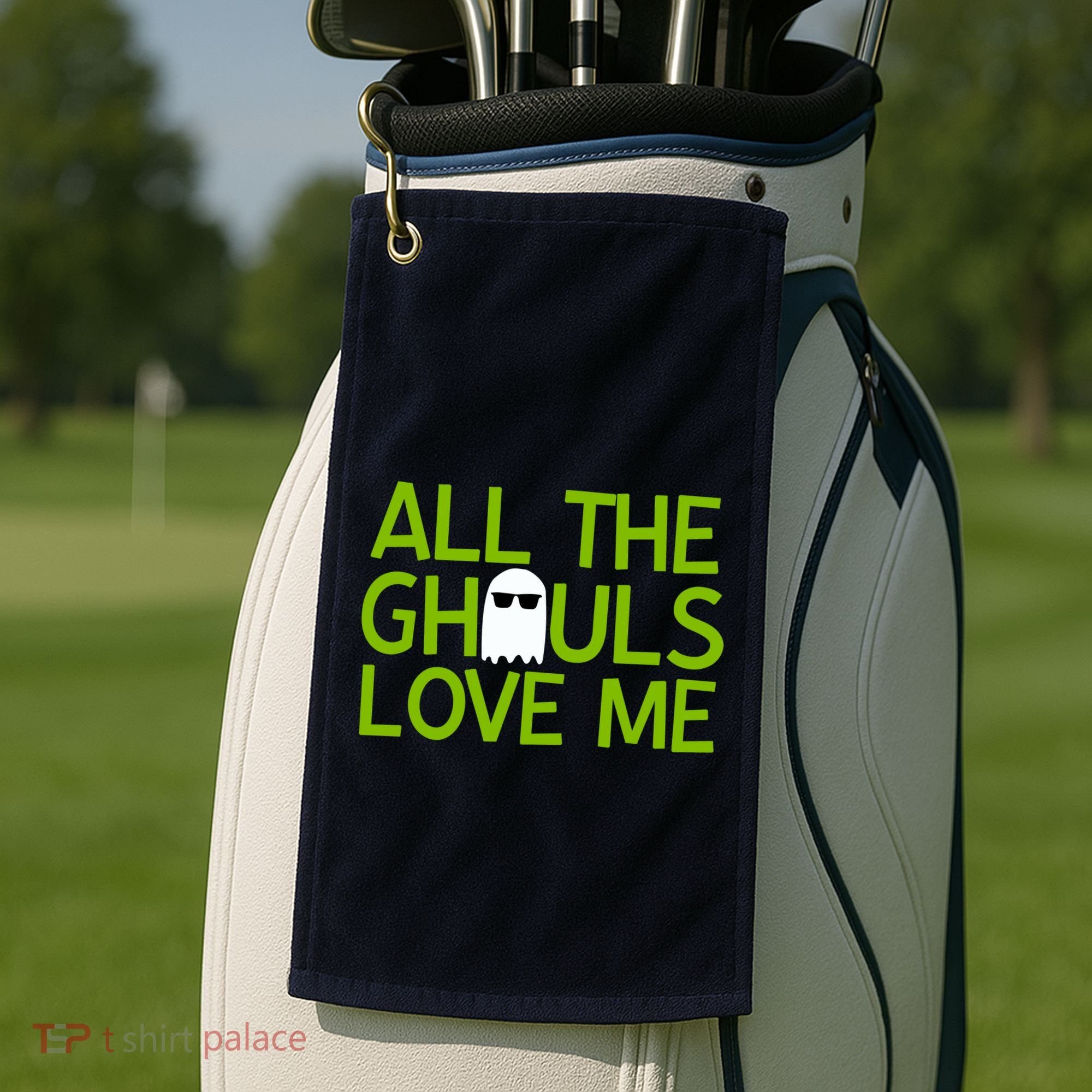 All Ghouls Love Me Funny Halloween Ghost Golf Towel