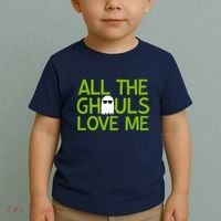 All Ghouls Love Me Funny Halloween Ghost Toddler T-Shirt thumb 2