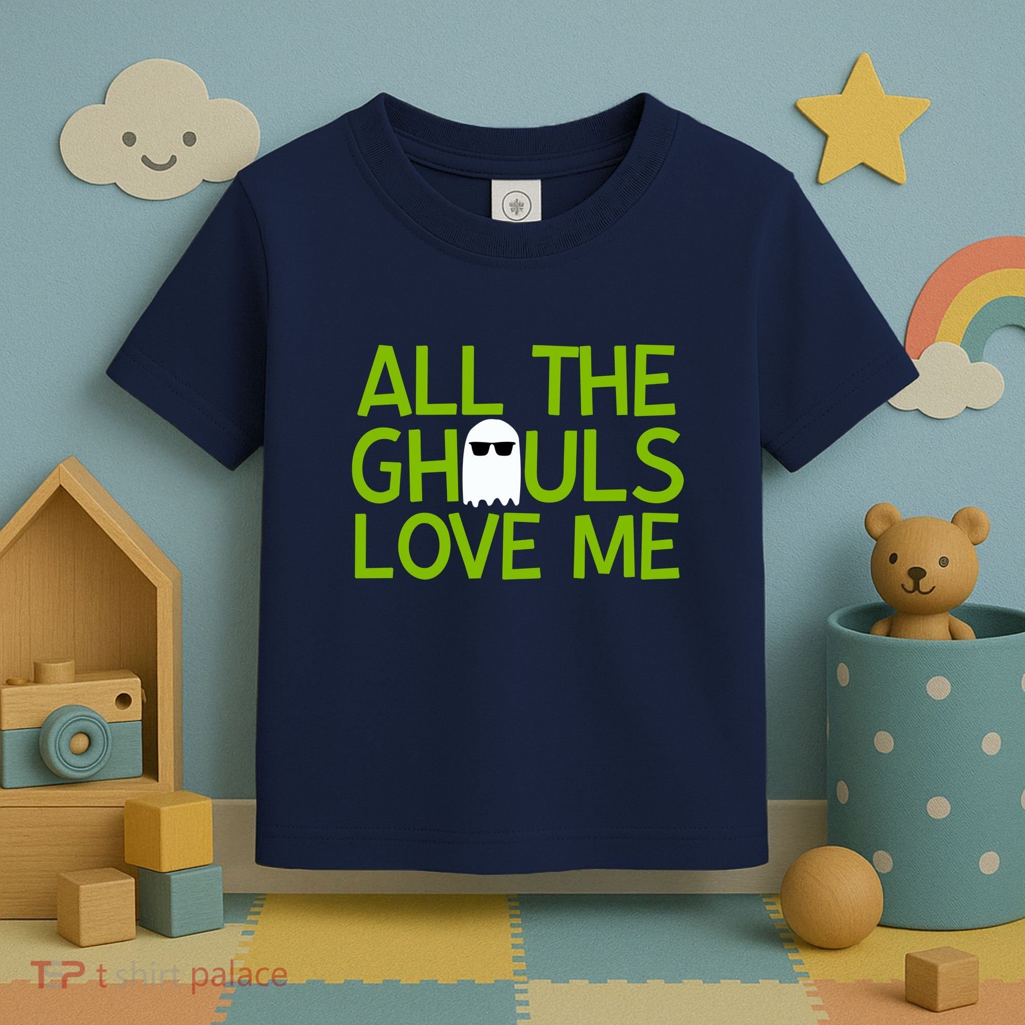 All Ghouls Love Me Funny Halloween Ghost Toddler T-Shirt