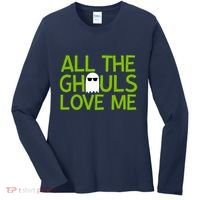 All Ghouls Love Me Funny Halloween Ghost Women's Long Sleeve Shirt thumb 0