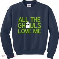 All Ghouls Love Me Funny Halloween Ghost Kids Sweatshirt thumb 0
