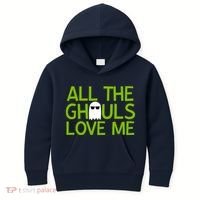 All Ghouls Love Me Funny Halloween Ghost Kids Hoodie thumb 0