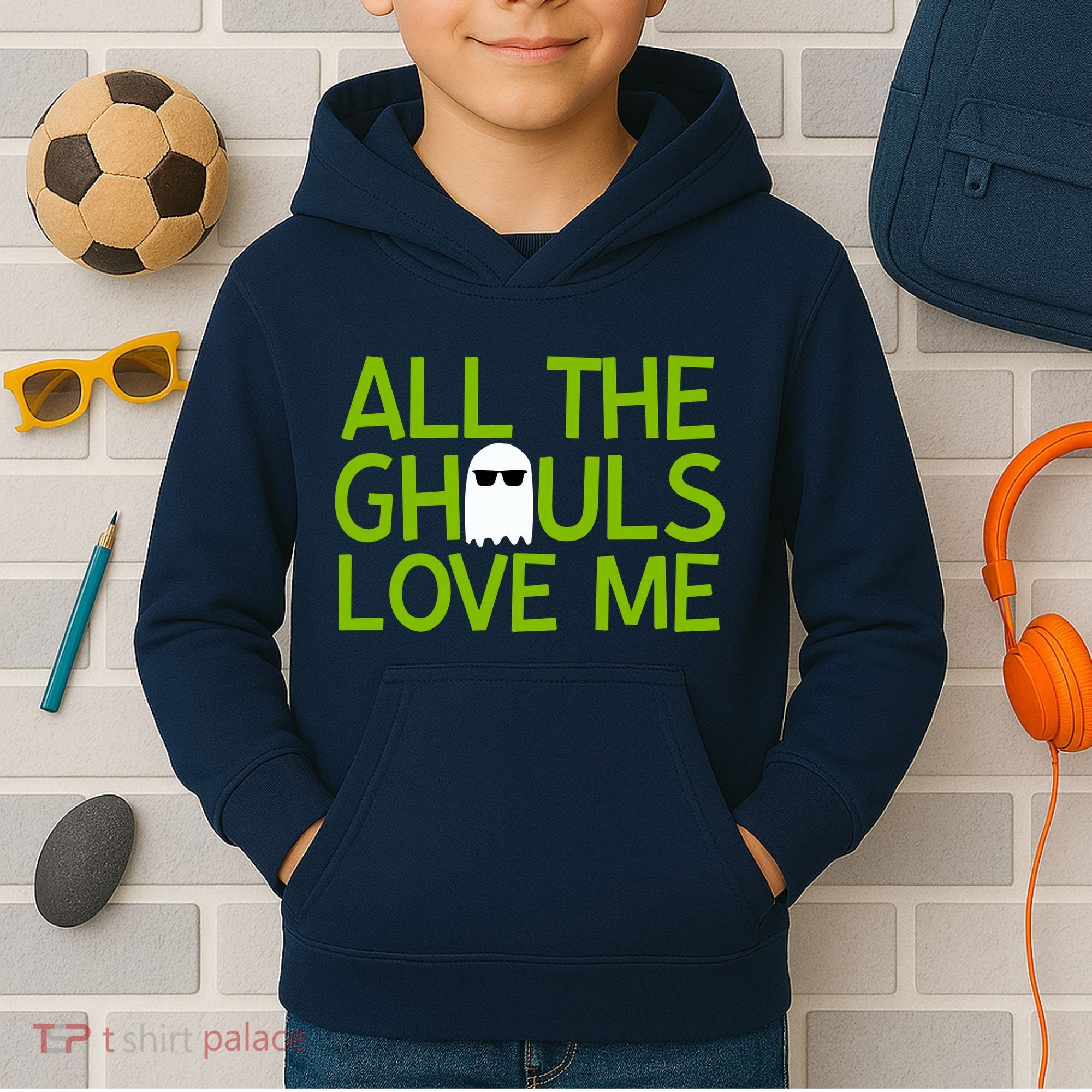 All Ghouls Love Me Funny Halloween Ghost Kids Hoodie