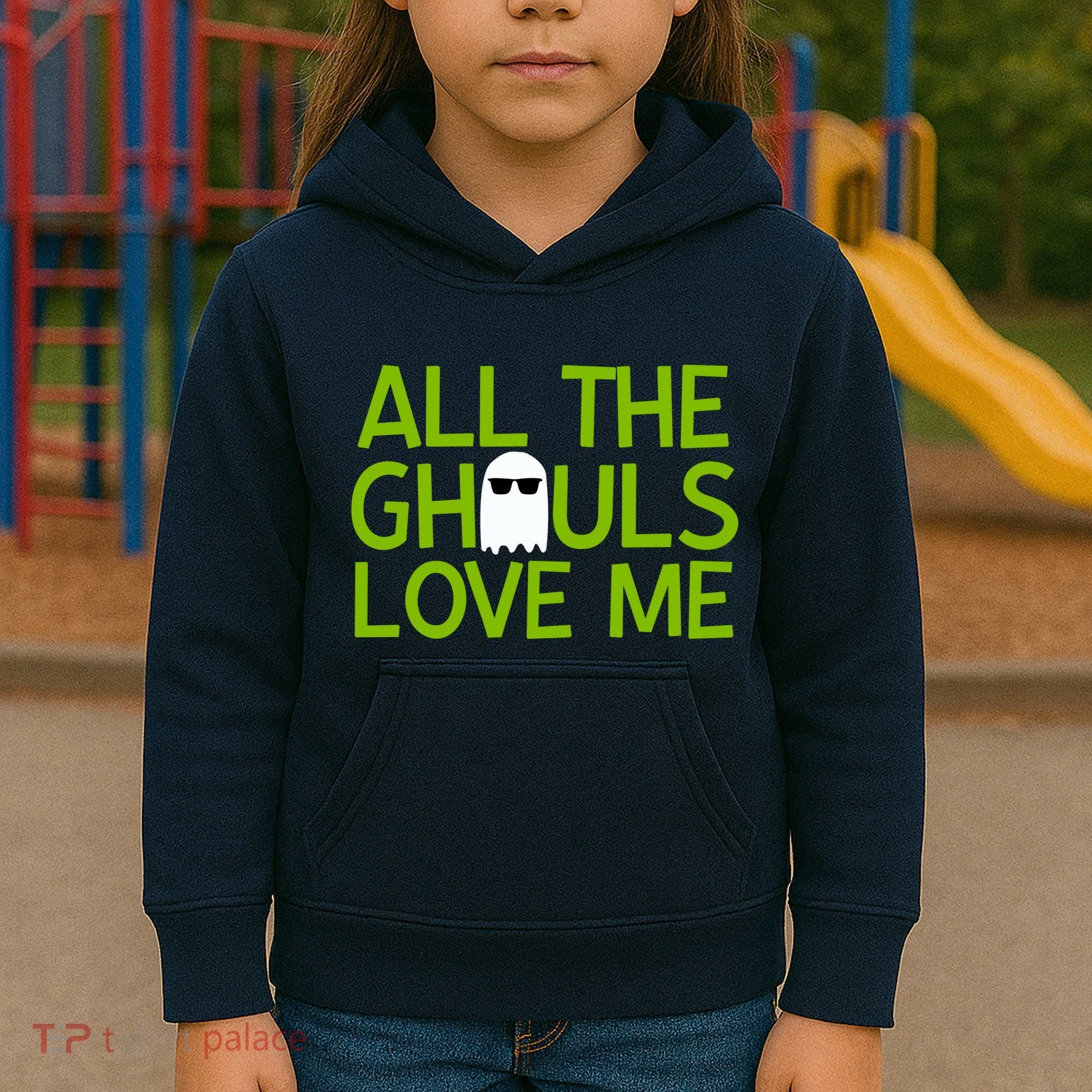 All Ghouls Love Me Funny Halloween Ghost Kids Hoodie