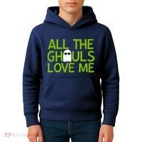 All Ghouls Love Me Funny Halloween Ghost Kids Hoodie thumb 4