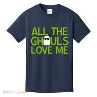 All Ghouls Love Me Funny Halloween Ghost Kids T-Shirt thumb 0