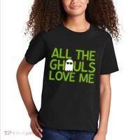 All Ghouls Love Me Funny Halloween Ghost Kids T-Shirt thumb 2