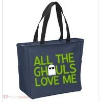 All Ghouls Love Me Funny Halloween Ghost Tote Bag thumb 2