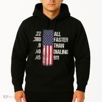 Ammo & Gun Lovers All Faster Than Dialing 911 Hoodie thumb 2