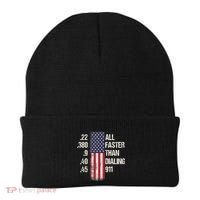 Ammo & Gun Lovers All Faster Than Dialing 911 Beanie thumb 0