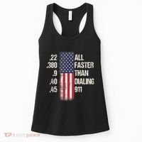 Ammo & Gun Lovers All Faster Than Dialing 911 Women's Tank Top thumb 0