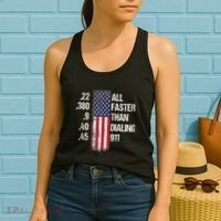 Ammo & Gun Lovers All Faster Than Dialing 911 Women's Tank Top thumb 2
