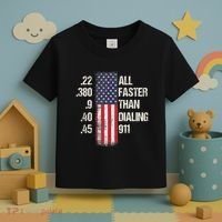 Ammo & Gun Lovers All Faster Than Dialing 911 Toddler T-Shirt thumb 3