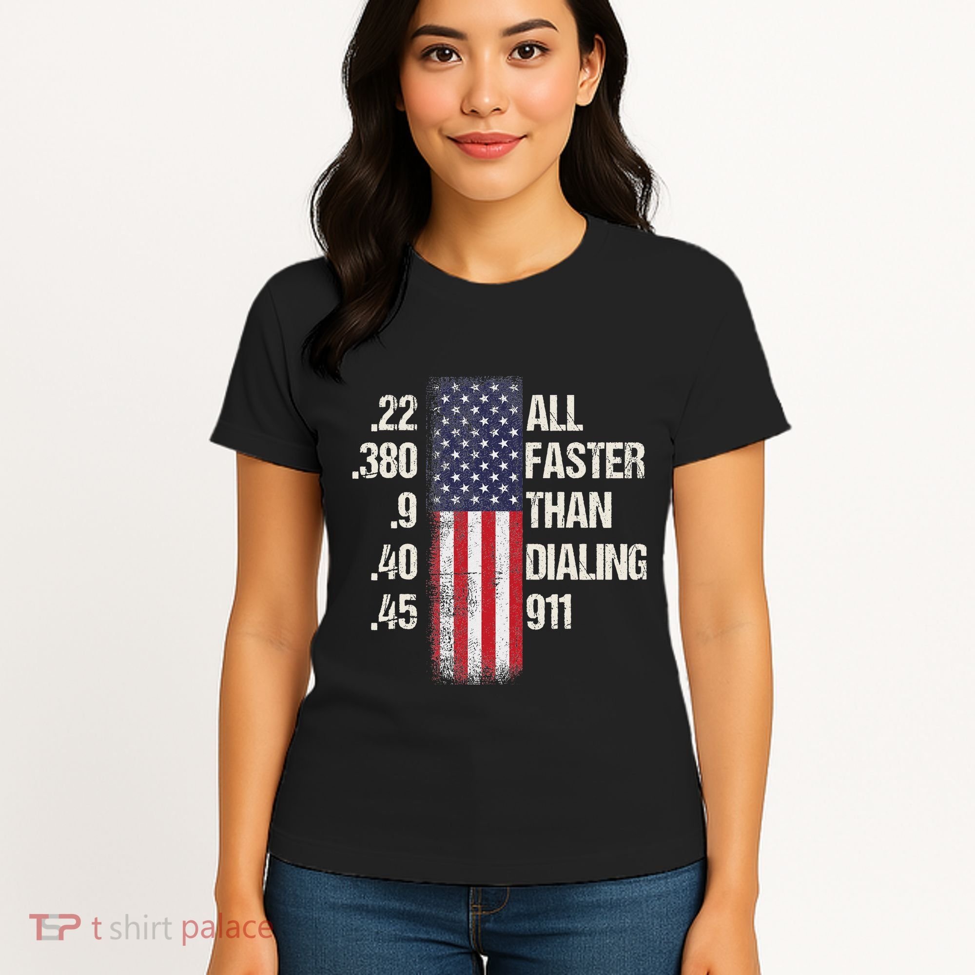 Ammo & Gun Lovers All Faster Than Dialing 911 Women's T-Shirt