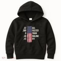Ammo & Gun Lovers All Faster Than Dialing 911 Kids Hoodie thumb 0