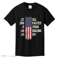 Ammo & Gun Lovers All Faster Than Dialing 911 Kids T-Shirt thumb 0