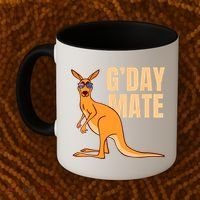 Australia G'Day Mate Shirt Funny Kangaroo Australian Symbol TShirt Coffee Mug thumb 2