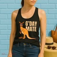 Australia G'Day Mate Shirt Funny Kangaroo Australian Symbol TShirt Women's Tank Top thumb 2