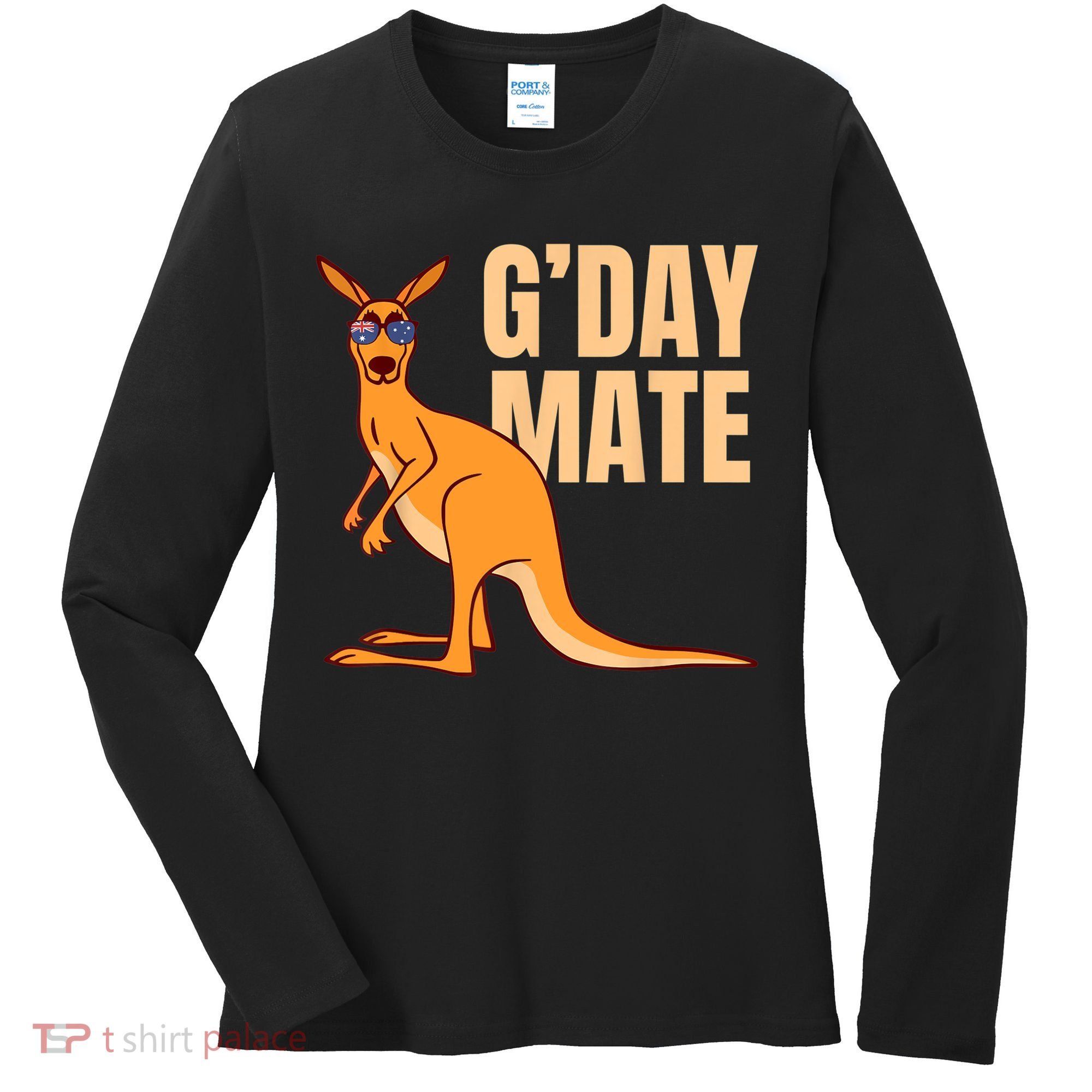 Australia G'Day Mate Shirt Funny Kangaroo Australian Symbol TShirt Women's Long Sleeve Shirt