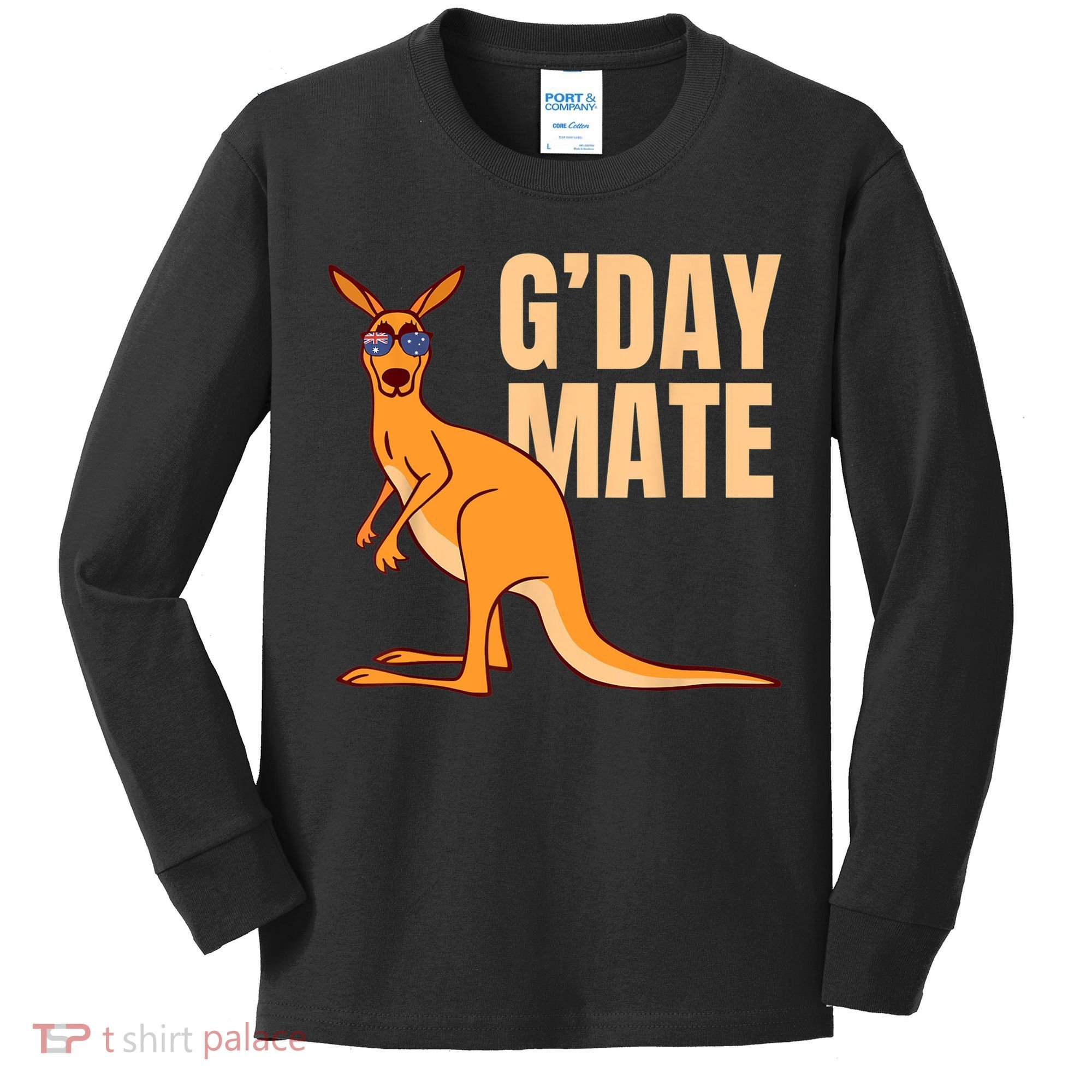 Australia G'Day Mate Shirt Funny Kangaroo Australian Symbol TShirt Kids Long Sleeve Shirt
